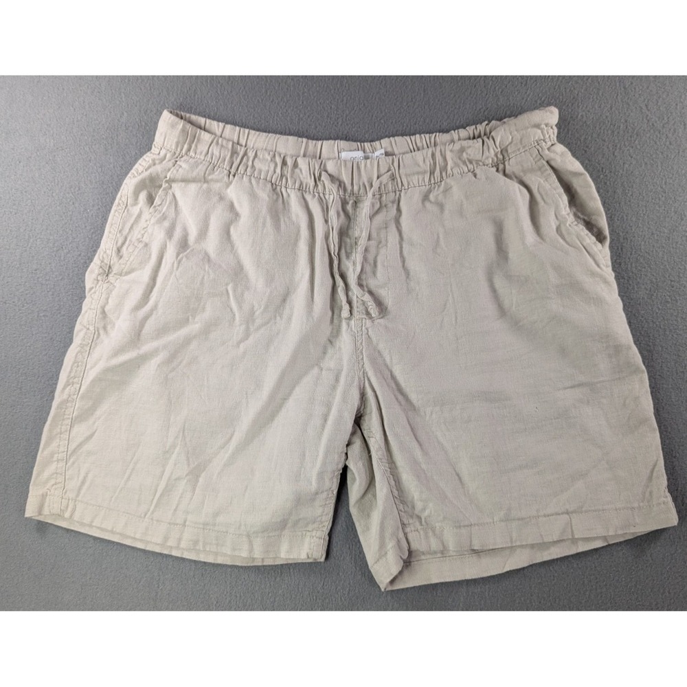 Onia Linen Blend Drawstring Shorts Beige Khaki Men's Size XL